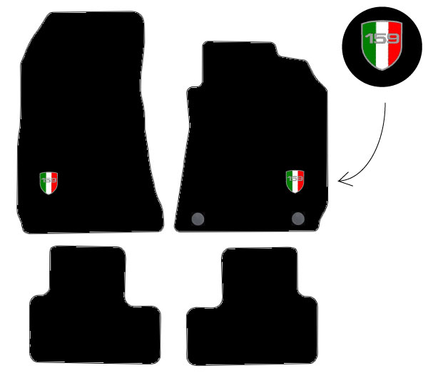 Fits Alfa Romeo 159 2005-2011 Tailored Car Mats Quadrifoglio Italian Badge Logo - Picture 9 of 10