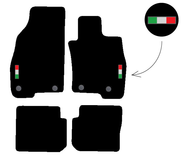 Fits Alfa Romeo Mito 2008-2018 Tailored Car Mats Quadrifoglio Italian Flag Badge - Picture 7 of 10