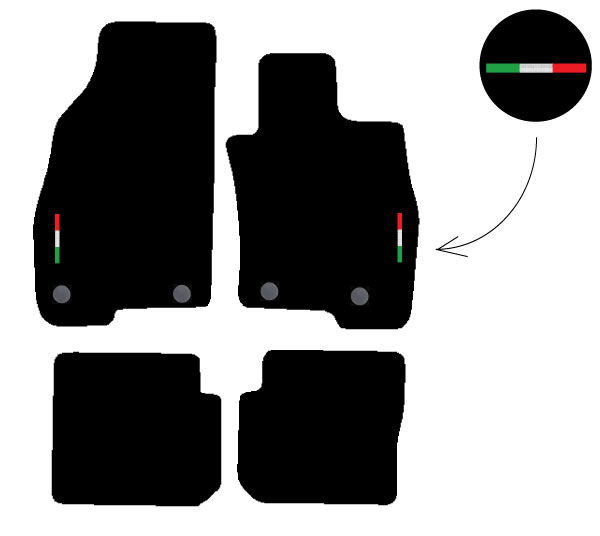 Fits Alfa Romeo Mito 2008-2018 Tailored Car Mats Quadrifoglio Italian Flag Badge - Picture 9 of 10
