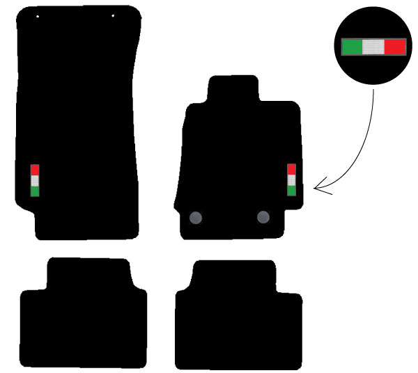 Fits Alfa Romeo Giulia 2016+ Tailored Car Mats Quadrifoglio Italian Flag Badge - Picture 7 of 10