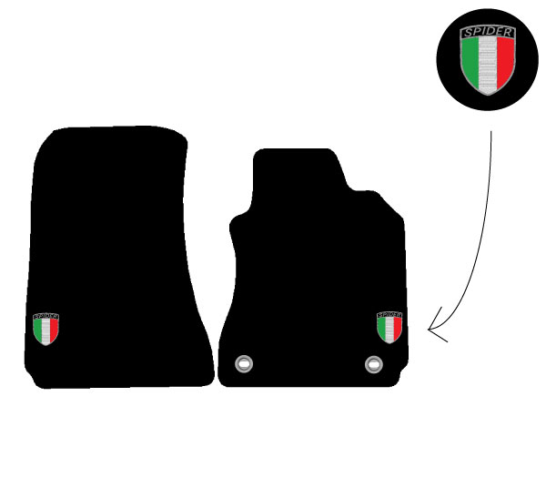Fits Alfa Romeo Spider 2006-2010 Tailored Car Mats Quadrifoglio Italian Badge - Picture 9 of 10