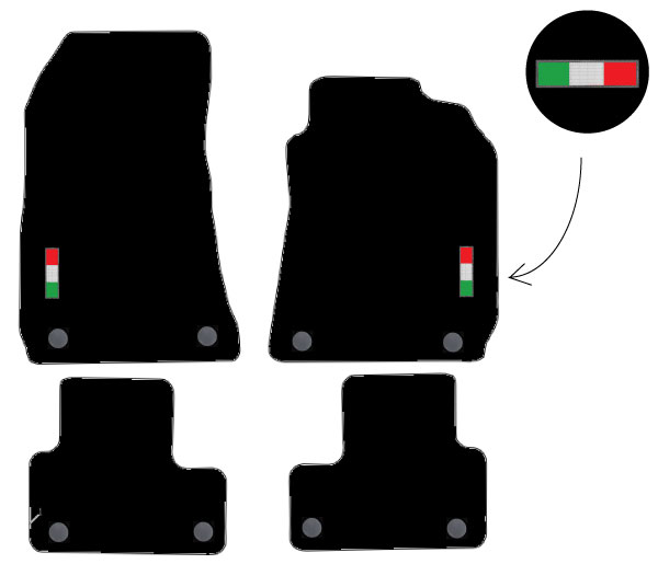 Fits Alfa Romeo 159 Fix 4X 05-11 Tailored Car Mats Quadrifoglio Italian Badge - Picture 5 of 10