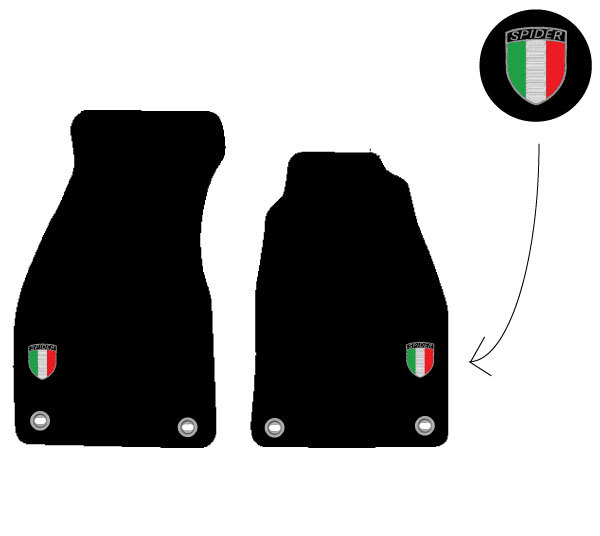 Fits Alfa Romeo Spider 1996-2005 Tailored Car Mats Quadrifoglio Italian Badge - Picture 9 of 10